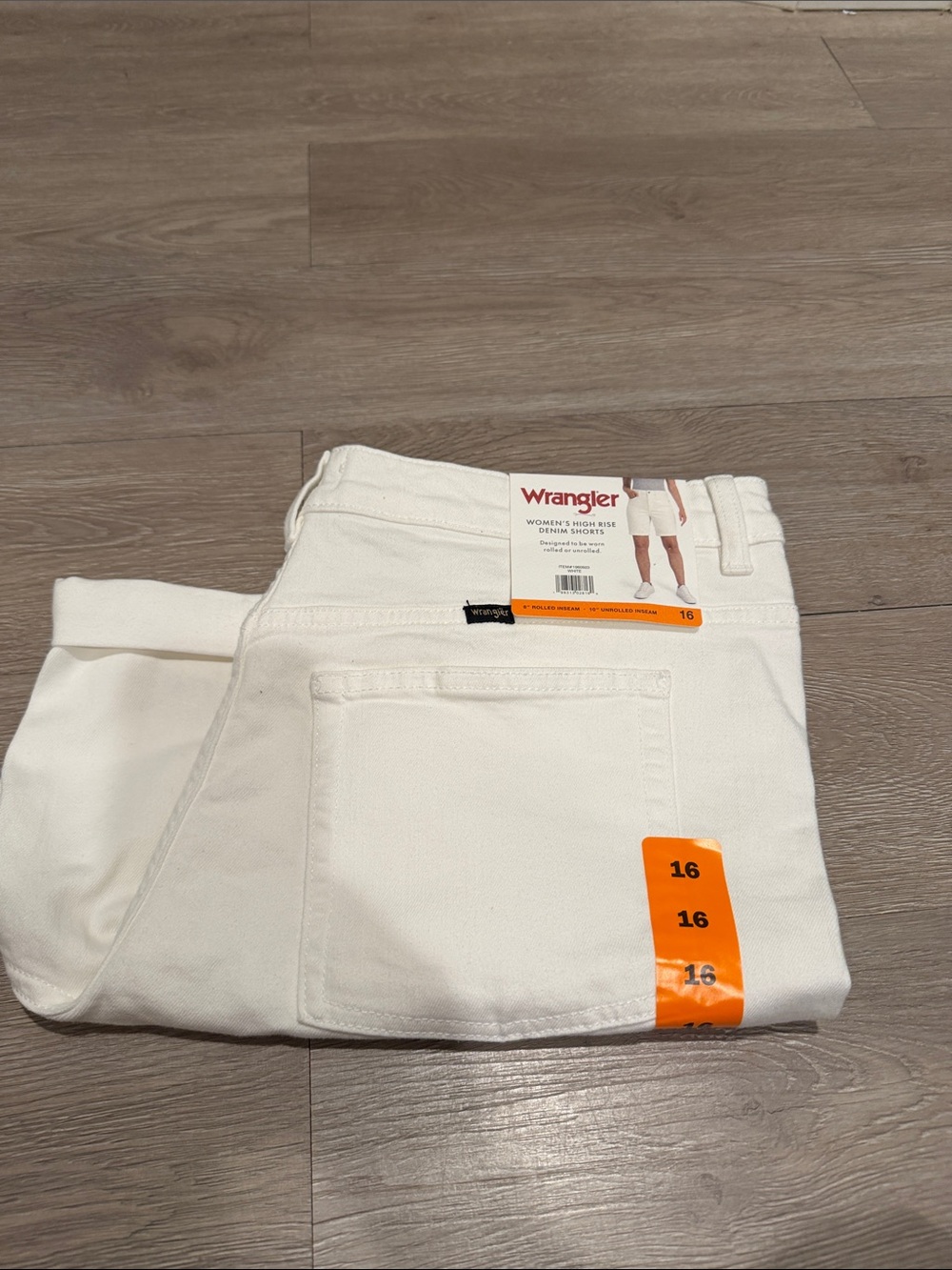 Wrangler White Women's High-Rise Denim Shorts